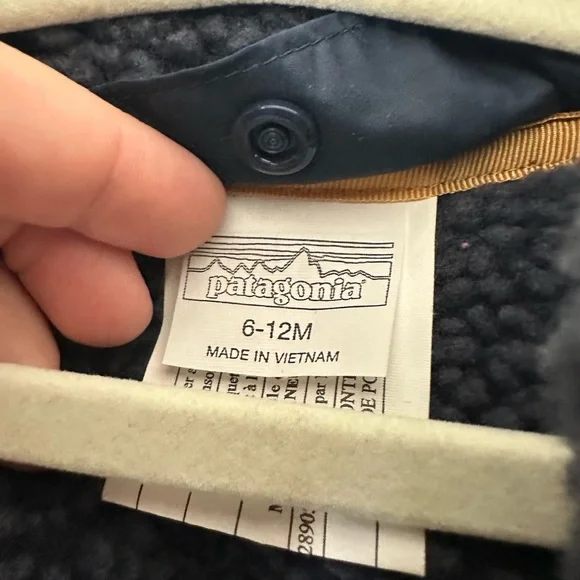 Patagonia Reversible Tribbles Blue Patterned Baby Jacket